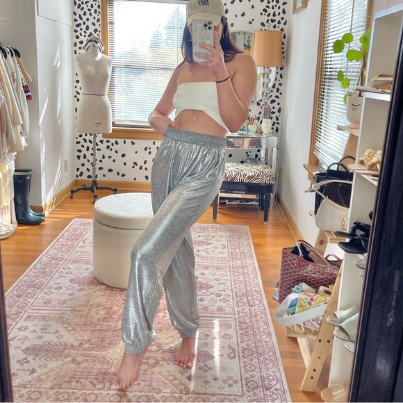 Fun Silver Anthropologie Pant - Picture 2 of 6